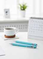 Eleganter Metall-Kugelschreiber in Türkis mit personalisierter Lasergravur