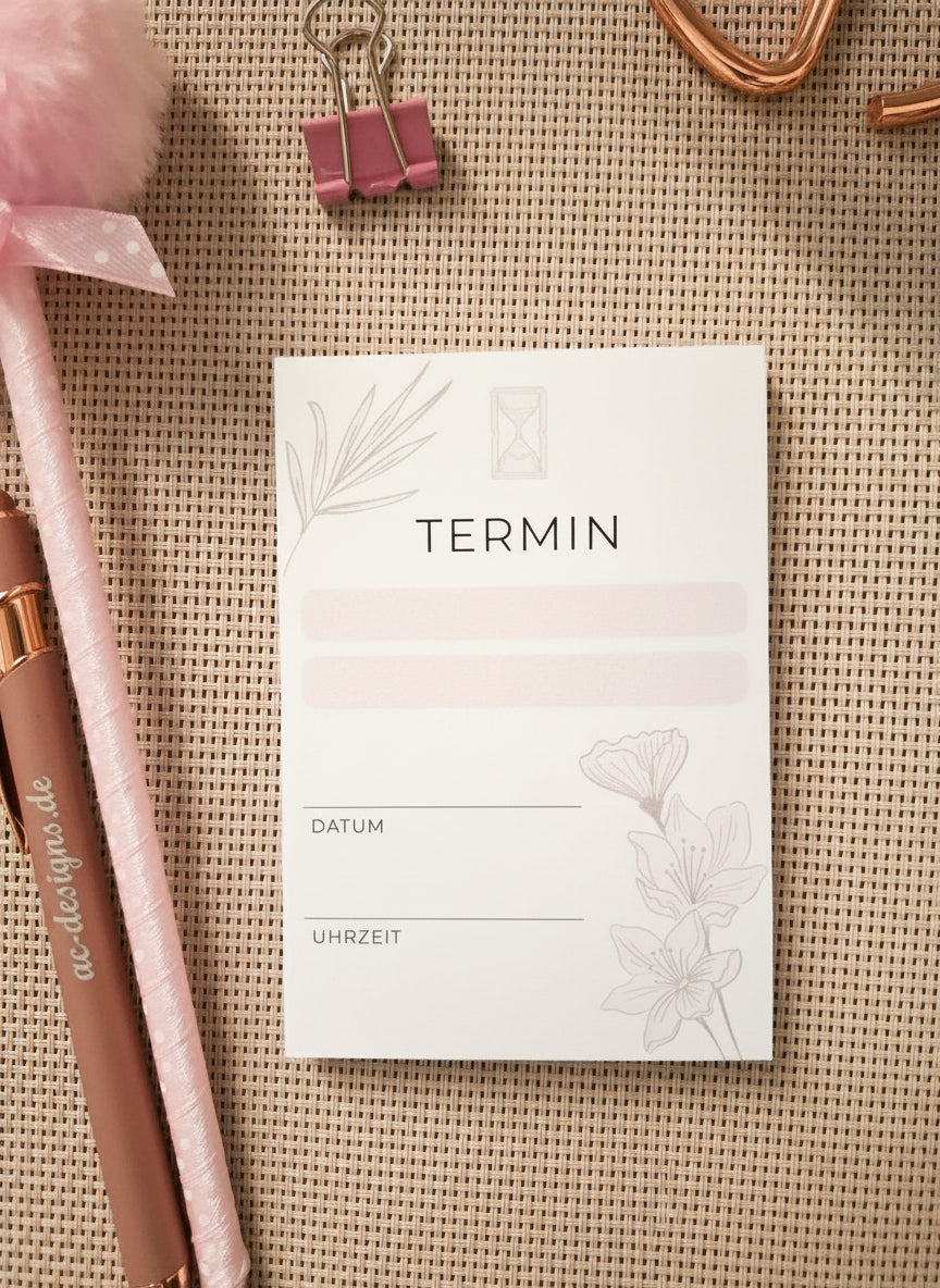 Praktischer Schreibblock TERMIN – 50 Blatt 120g Naturpapier | Hochwertig