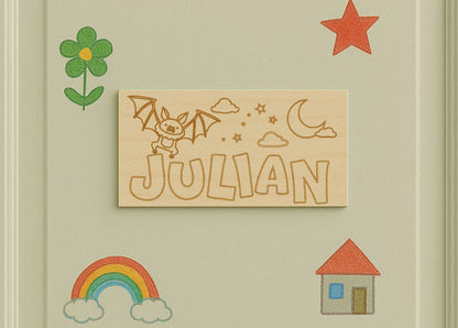 Personalisiertes Türschild aus Holz - DIY Set zum Bemalen mit Wunschmotiv & Name