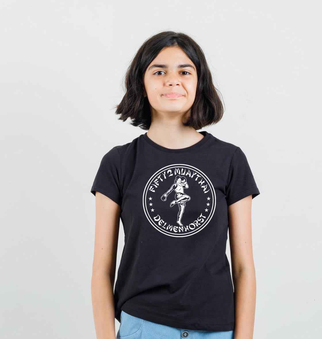 Kids´ T-Shirt mit Brustaufdruck MUAYTHAI FRAU