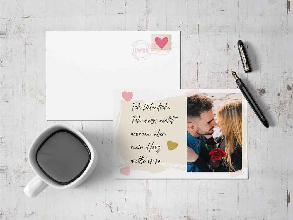 Postkarte - HERZ WOLLTE ES SO