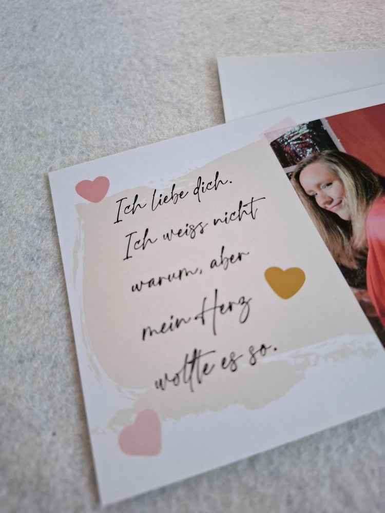 Postkarte - HERZ WOLLTE ES SO