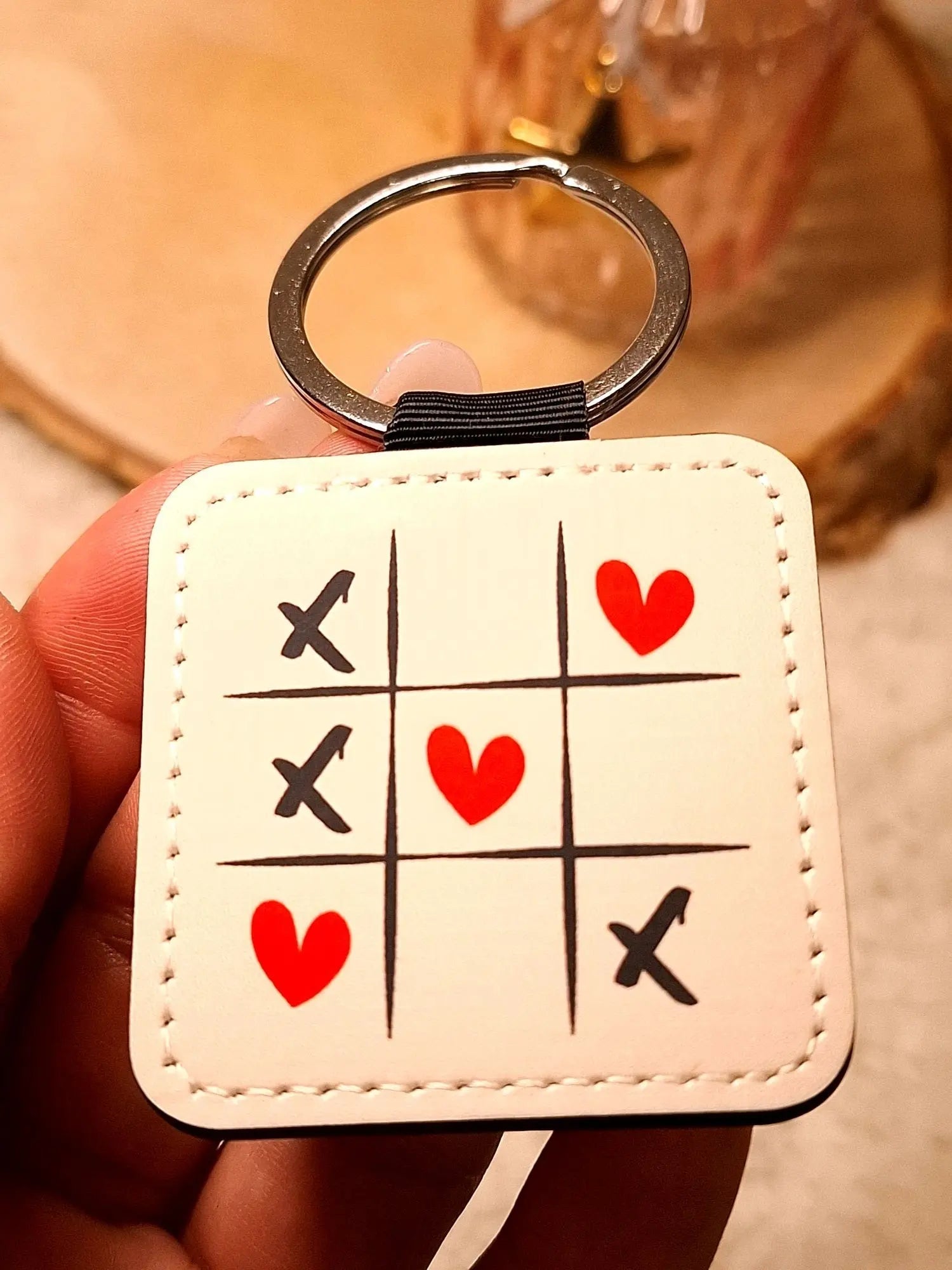 Schlüsselanhänger - TIC TAC TOE beige AC Designs