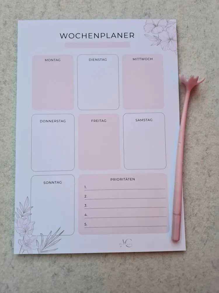Schreibblock - WOCHENPLANER DIN A4 | Übersichtliche 7-Tage-Planung