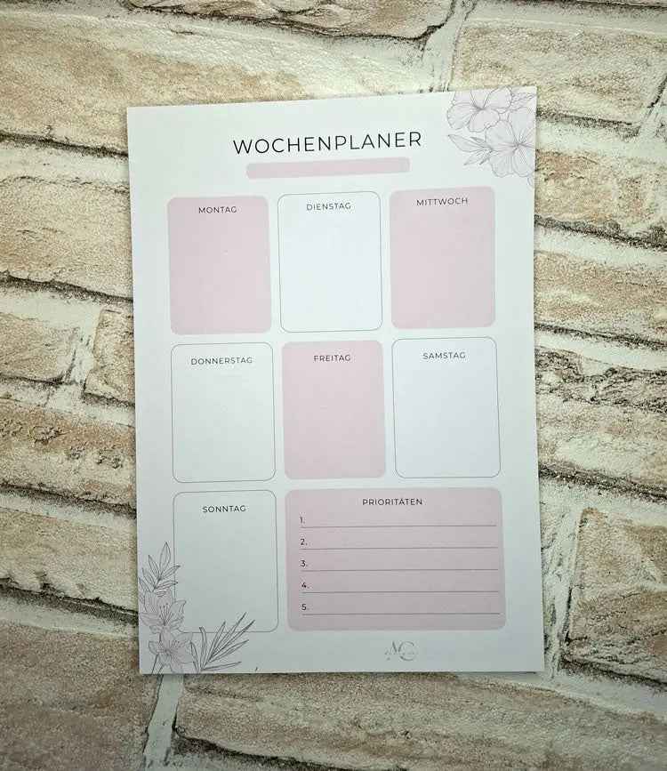 Schreibblock - WOCHENPLANER DIN A4 | Übersichtliche 7-Tage-Planung