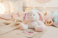 Geschenkset zur Geburt - personalisierter Hase + Grußkarte