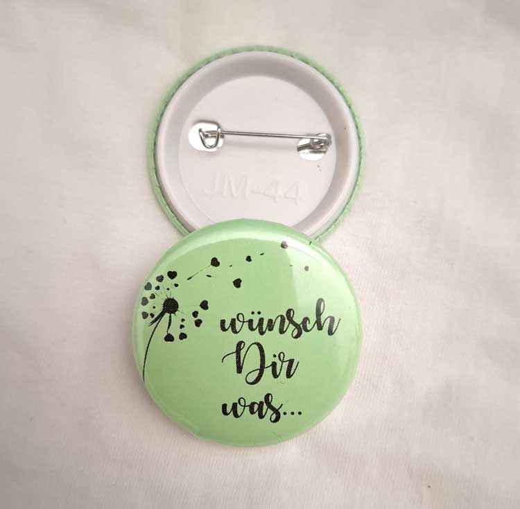 Pusteblumen-Button - WÜNSCH DIR WAS