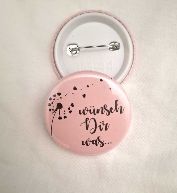 Pusteblumen-Button - WÜNSCH DIR WAS