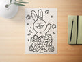 A4 Ausmalbild Download – Hase in einem Osterei | Malvorlage für Kinder & DIY Printable - AC Designs