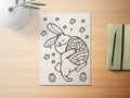 A4 Ausmalbild Download – Hase mit Osterei | Malvorlage für Kinder & DIY Printable - AC Designs