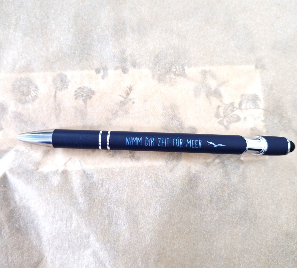 Eleganter Metall-Kugelschreiber mit Lasergravur in Morandi-Blau – Perfektes Geschenk für Büro, Schule & Feiertage