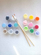 Acrylfarben Set 12 Farben mit Pinsel – wählbar 2 ml oder 3 ml – Mini Farbset für Holz, DIY & Basteln - AC Designs