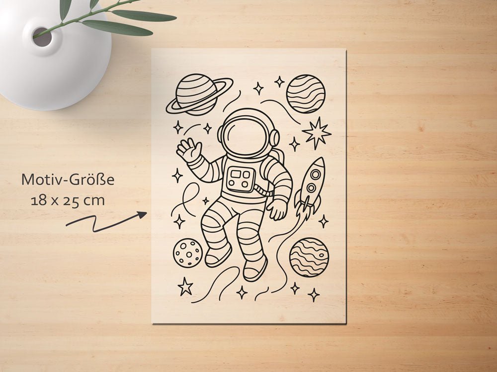 Ausmalbügelmotiv - ASTRONAUT IM WELTALL - AC Designs