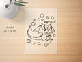 Ausmalbügelmotiv - DRACHE MIT STERNEN - AC Designs
