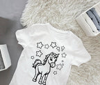Ausmalbügelmotiv - EINHORN MIT STERNEN - AC Designs
