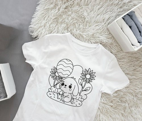 Ausmalbügelmotiv - HASE MIT BALLON - AC Designs