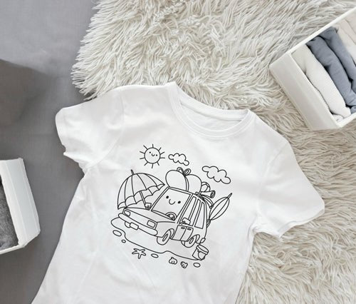 Ausmalbügelmotiv - SOMMER AUTO - AC Designs