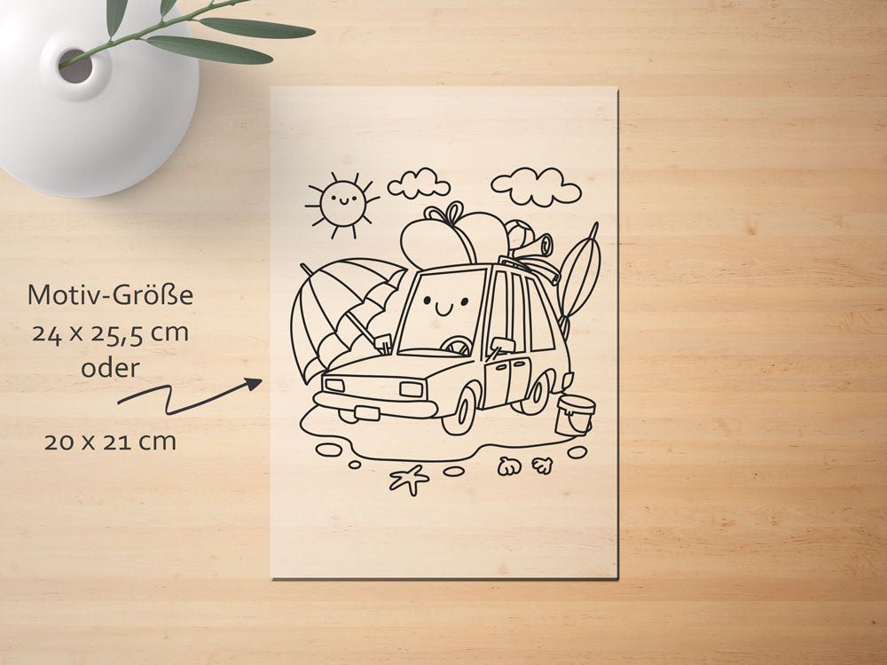 Ausmalbügelmotiv - SOMMER AUTO - AC Designs