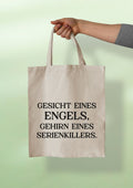Baumwolltasche mit Statement-Druck & kurzem Henkel (38x42 cm) - AC Designs