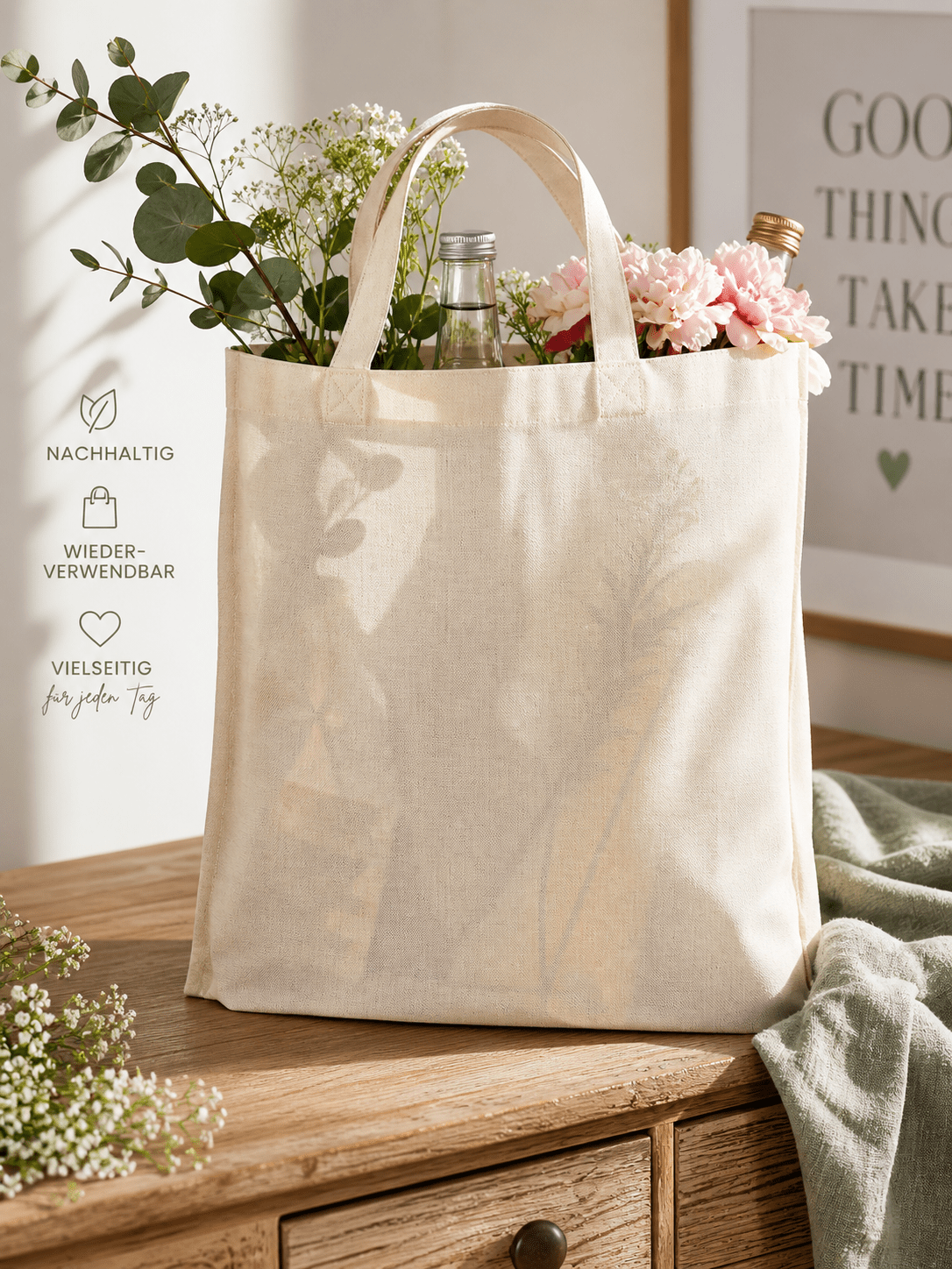 Baumwolltasche personalisiert – Wunschtext selbst gestalten | Stoffbeutel mit eigenem Text - AC Designs
