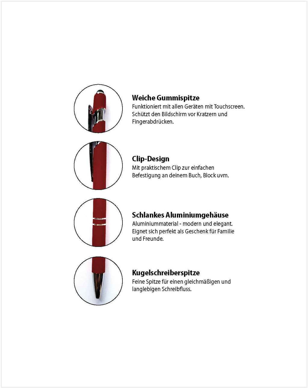 Eleganter Metall-Kugelschreiber in Bordeaux mit personalisierter Lasergravur