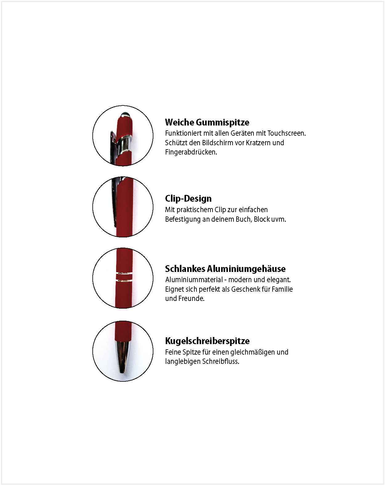 Eleganter Metall-Kugelschreiber in Bordeaux mit personalisierter Lasergravur