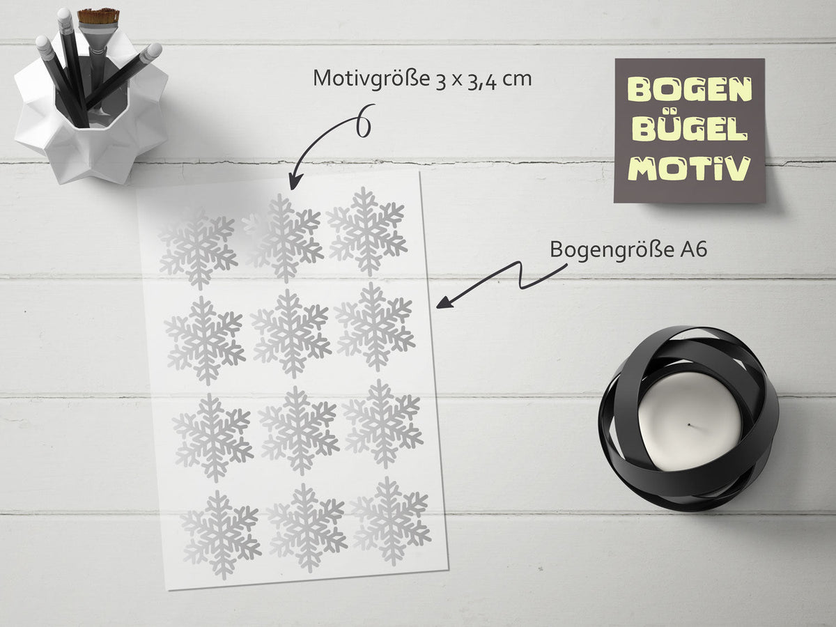 Bügelmotiv Bogen - SCHNEEFLOCKE - AC Designs