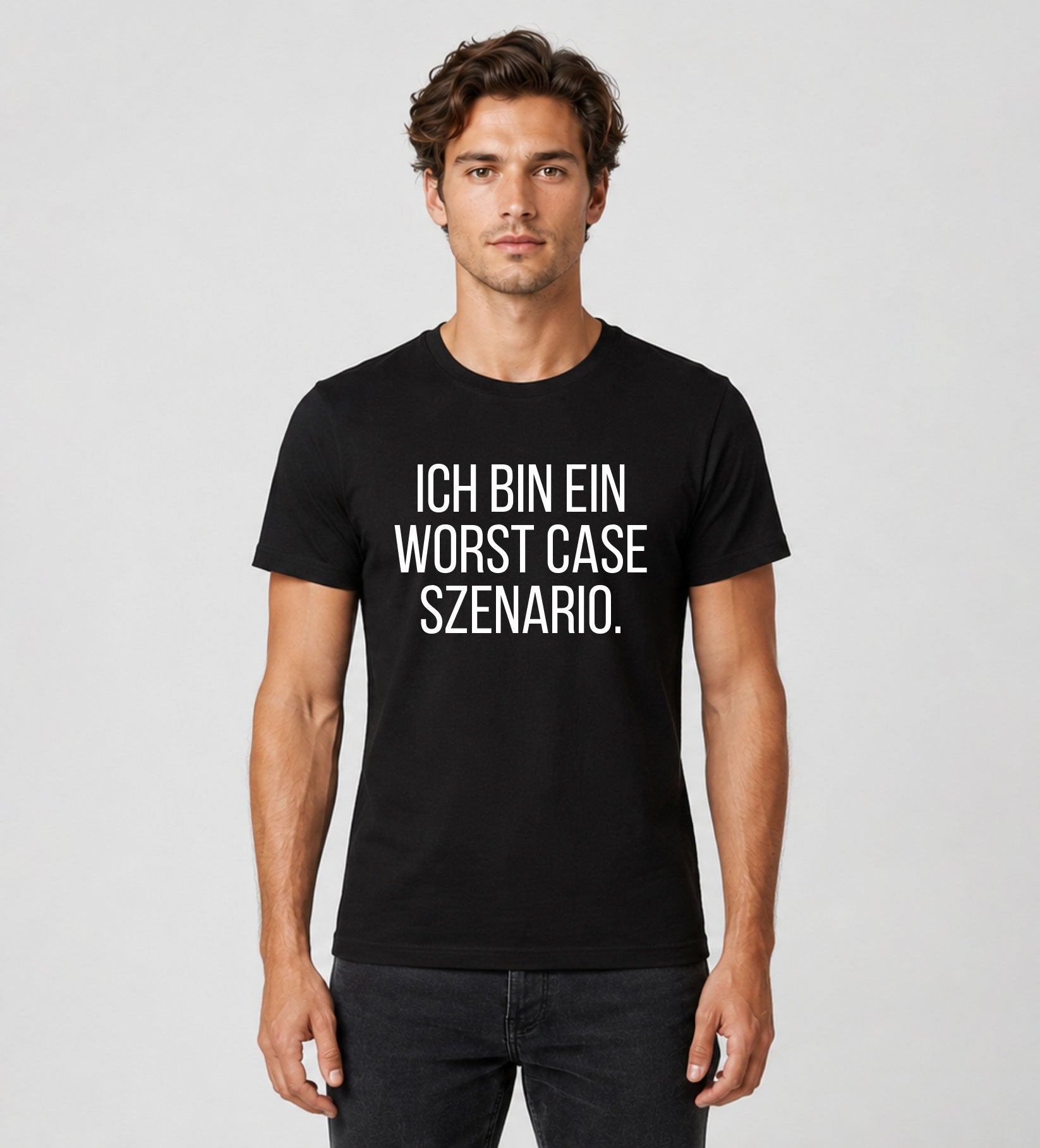 Bügelmotiv „Ich bin ein Worst-Case-Szenario“ – Lustiger Sarkasmus Spruch in Schwarz oder Weiß - AC Designs