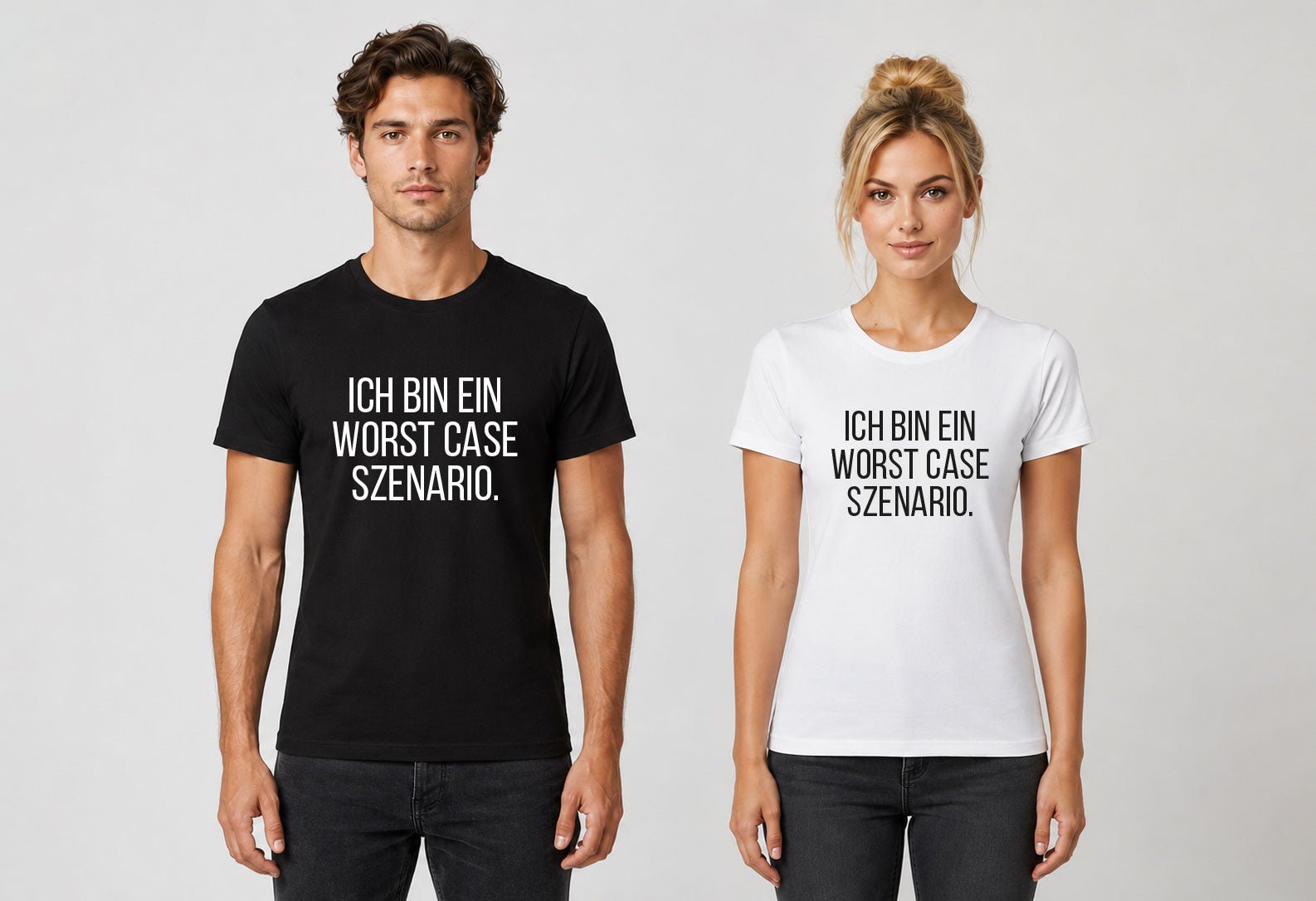 Bügelmotiv „Ich bin ein Worst-Case-Szenario“ – Lustiger Sarkasmus Spruch in Schwarz oder Weiß - AC Designs