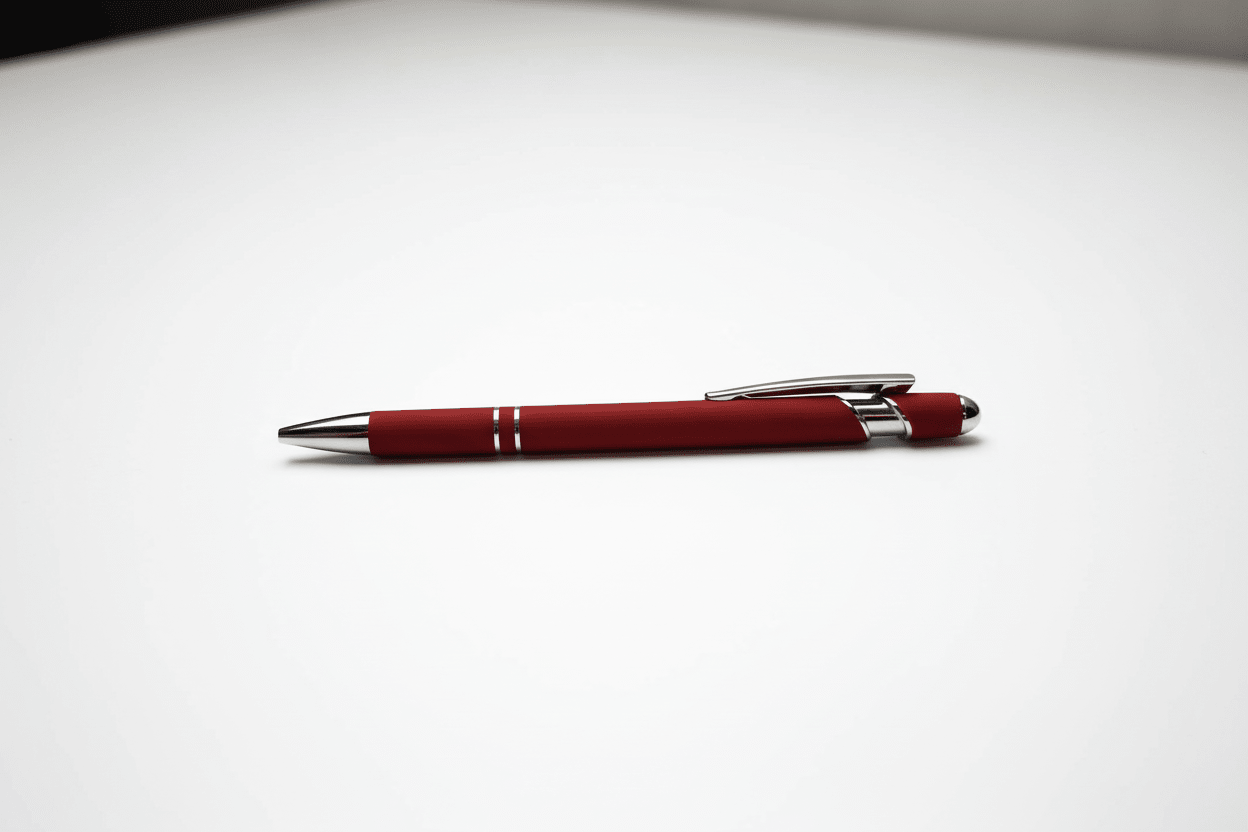 Eleganter Metall - Kugelschreiber in Bordeaux mit personalisierter Lasergravur - AC Designs