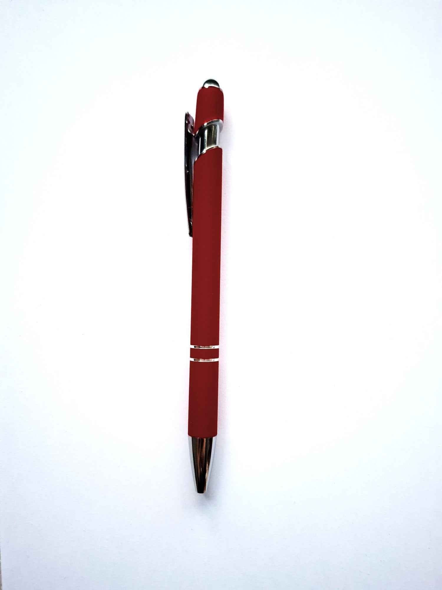 Eleganter Metall - Kugelschreiber in Bordeaux mit personalisierter Lasergravur - AC Designs