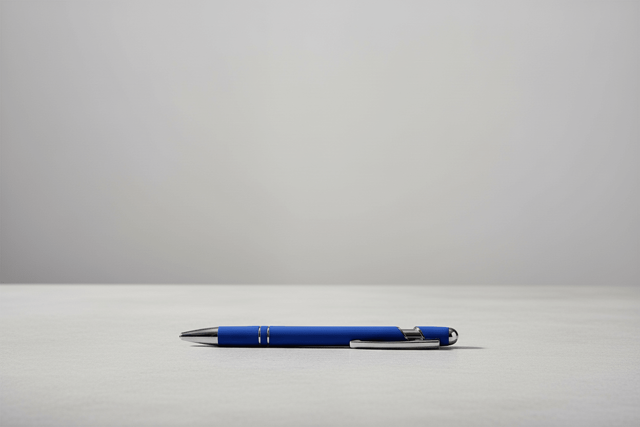 Eleganter Metall - Kugelschreiber in Royal Blau mit personalisierter Lasergravur - AC Designs