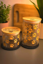 Glasbehälter mit Bambusdeckel - stilvolle Leckerli-Dose für Hunde & Katzen - AC Designs