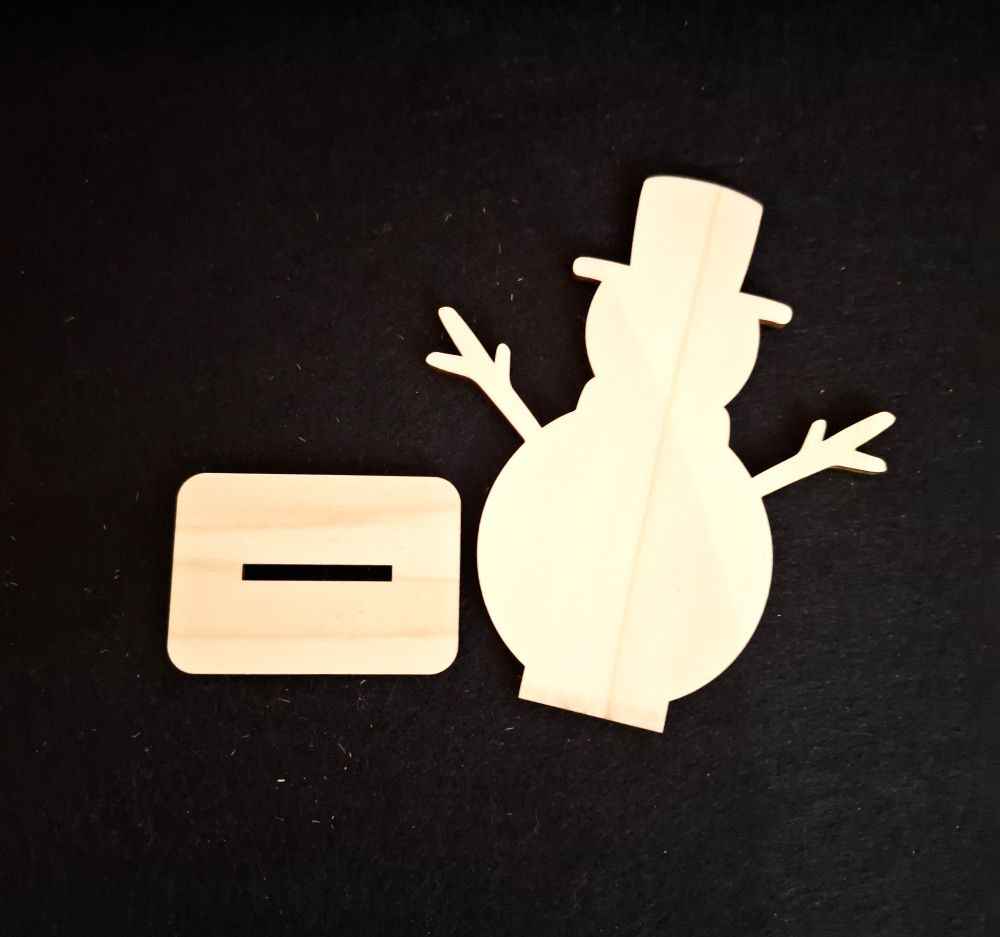 Holzaufsteller Schneemann 12 cm - Sperrholz Figur zum Bemalen & Basteln - AC Designs