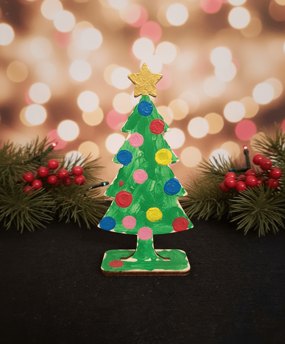 Holzaufsteller Tannenbaum 13 cm - Weihnachtsbaum aus Sperrholz zum Bemalen & Basteln - AC Designs