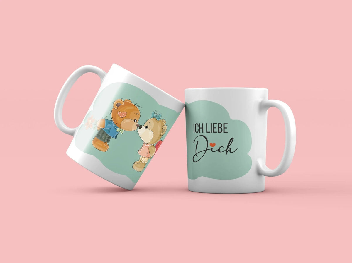 Kaffeebecher mit Bärchen & 'Ich liebe dich' – Süßes Geschenk für Verliebte - AC Designs