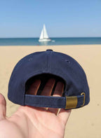 Klassische 6 - Panel Cap aus schwerer Baumwolle in Navy – Verstellbare Unisex Basecap mit Anker - Druck - AC Designs