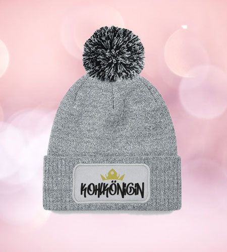Kohlkönigin Mütze mit Bommel - Lustige Beanie für Kohltour & Kohlfahrt - AC Designs