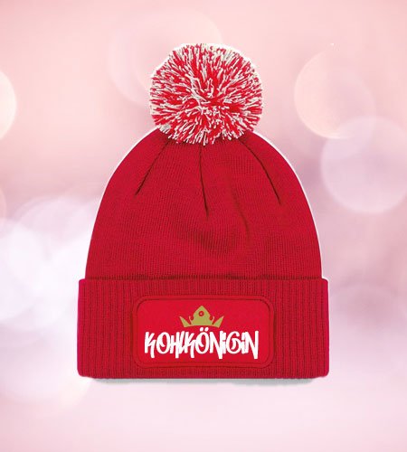 Kohlkönigin Mütze mit Bommel - Lustige Beanie für Kohltour & Kohlfahrt - AC Designs