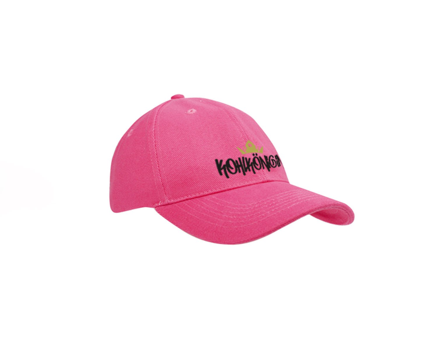 Kohlkönign Cap Pink - Premium 6 - Panel Cap mit Schwarz - Gold Druck - AC Designs