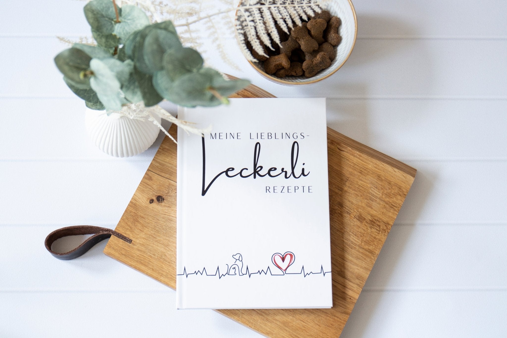 Leckerli Glas & Rezeptbuch Set für Hunde - mit Bambusdeckel & A5 DIY Buch - AC Designs