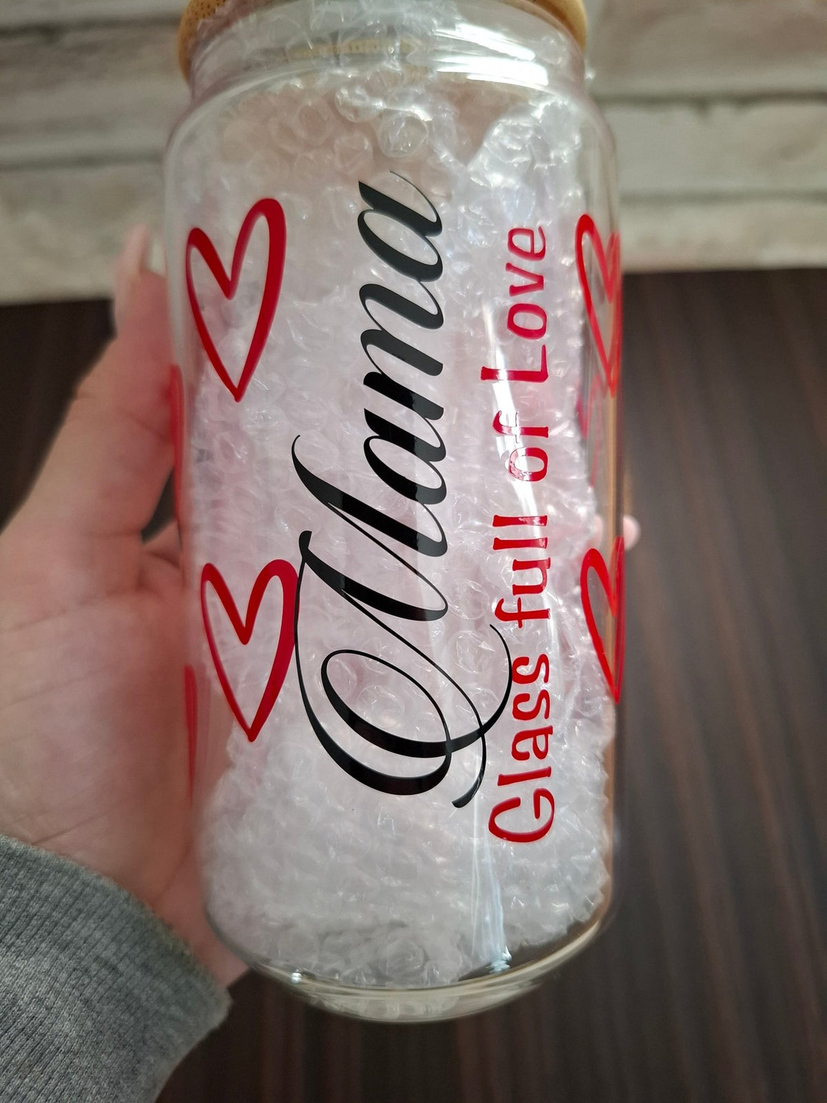 Mama Glas mit Bambusdeckel – Dein stylisches Glas voller Liebe & Nachhaltigkeit - AC Designs