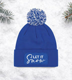 Mütze „LET IT SNOW“ – Winter Beanie mit Bommel | Snowstar® Patch Beanie - AC Designs