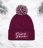 Mütze „LET IT SNOW“ – Winter Beanie mit Bommel | Snowstar® Patch Beanie - AC Designs