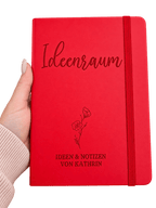 Notizbuch A5 kariert personalisiert mit Gravur & Kugelschreiber mit Namen - AC Designs