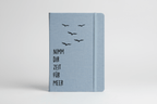 Notizbuch mit Gravur "Zeit für Meer" – A5 Set mit Kugelschreiber | Personalisierbar mit Namen - AC Designs