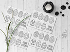Osterkarte A6 zum Ausdrucken - 4er Set DIY Postkarten mit Ostereiern für Kinder - AC Designs