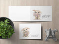 Osterkarte A6 zum Ausdrucken - Printable Klappkarte Download mit süßem Hasen & Blumen - AC Designs