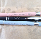 Personalisierter Kugelschreiber “Glaub an dich” | edles Metall • Gravur & Touch-Spitze - AC Designs