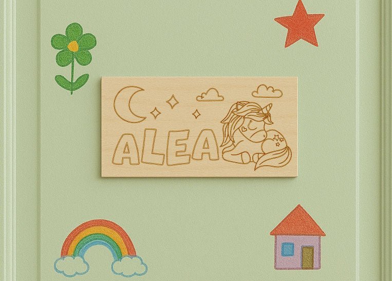Personalisiertes Türschild aus Holz - DIY Set zum Bemalen mit Wunschmotiv & Name - AC Designs